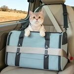 Katzen-autotransporttasche Mit Sicherung, Faltbar, Mit Schultergurt, 45x28x28cm