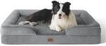 Orthop&auml;disches Hundebett 89x63 Cm Mit Hohem Rand, Waschbar, Grau