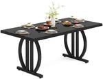Esstisch Rechteckig 160x80 Cm Schwarz F&uuml;r 4-6 Personen Mit Metallrahmen