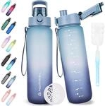 Trinkflasche 1l Mit Filter, Bpa-frei Tritan Wasserflasche, Auslaufsicher, Sport,