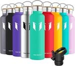 Edelstahl Trinkflasche 350ml-1l, Bpa-frei, Auslaufsicher, Mit 2 Deckeln