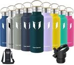 Edelstahl Trinkflasche 350-1000ml Bpa-frei, Auslaufsicher, Mit 2 Deckeln
