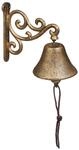 Relaxdays - T&uuml;rglocke Gusseisen, Antikes Design, Gartenglocke Vintage, Mit Kordel,