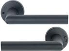 Hoppe Dr&uuml;ckergarnitur Amsterdam 1400/42vr Aluminium F9714mrund Din Links D/d