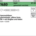 Spannschloss Din 1480 Offen M.ring&ouml;se/haken Sp-rh M 20 Stahl 3.6 Galvanisch Verzinkt