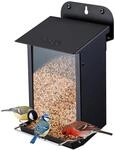 Metall-vogelfutterhaus Zum Anschrauben, Wetterfest, Leicht Zu Reinigen, Schwarz
