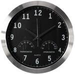 Aluminium-wanduhr Mit Thermometer & Hygrometer - &Oslash; 35.5 Cm