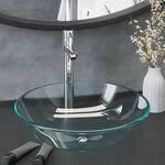 Waschbecken Mit Armatur Und Ablaufgarnitur Hartglas Vidaxl