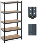 Relaxdays Schwerlastregal, 5 Ebenen, Hbt 180x90x45 Cm, 875 Kg Tragkraft, Lagerregal,
