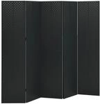 5-tlg. Raumteiler Schwarz 200x180 Cm Stahl Vidaxl