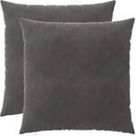 Kissenbezug 2 Pcs Heerlen Dunkelgrau 65 X 65 Cm Samt Vidaxl