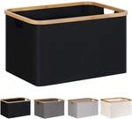 Faltbarer W&auml;schekorb 60l Mit Bambusrahmen, Aufbewahrungskorb F&uuml;r Schlafzimmer...