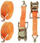 2x Spanngurte Mit Ratsche 6m, 38mm, 2000kg Bruchlast, Doppel-j-haken