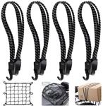 Spanngurte 4er Set Mit Haken, 3in1 Gummispanner Elastisch F&uuml;r Gep&auml;cktr&auml;ger,