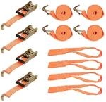 4x Spanngurte 3m 2000kg Mit Ratsche Und Haken, 35mm, En 12195-2