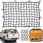 Spanngurtnetz 180x120cm, Dehnbar Bis 365x243cm, Mit 12 Karabinern