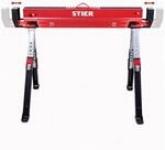 Stier 2x Premium Klapp-s&auml;gebock H&ouml;henverstellbar Mit Spannmodul 590 Kg 2 Stk