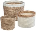 Atmosphera - Set Aus 3 K&ouml;rben - Jute - Wei&szlig; Cr&eacute;ateur D'Int&eacute;rieur