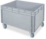 Brb Stapelbeh&auml;lter Mit 2 Griffleisten Und 4 Rollen, Lxbxh 800 X 600 X 545 Mm, Grau