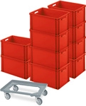 Brb 10er Spar-set Euro-beh&auml;lter Plus Transportroller, 600x400x320 Mm