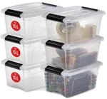 Iris Ohyama Aufbewahrungsboxen Mit Deckel, 5l, 6er-set, Transparent, Sicherer