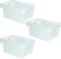 Brb 3 Drehstapelbeh&auml;lter, Lxbxh 600x400x300 Mm, Inhalt 50 Liter, Wei&szlig;, Boden...