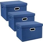Aufbewahrungsboxen Mit Deckel, Faltbar, Waschbar, 3er-set, 44x30x29 Cm, Klassisch
