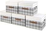 Faltbare Aufbewahrungsboxen Mit Deckel, 5er-set, Grau-wei&szlig;, 38x25x25 Cm