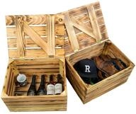 2er Set Obstkiste Geflammt Mit Deckel 48 X 36 X 27cm