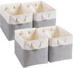 Aufbewahrungsbox Stoff 4er Set 33x38x33cm Grau/wei&szlig; Faltbar