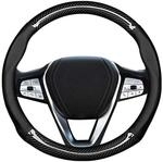 Lenkradbezug Auto Mikrofaser Leder Sport Anti Rutsch Universal 38cm Schwarz