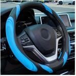 Lenkradbezug Auto Mikrofaser Leder Sport Anti Rutsch 38cm Schwarz/blau