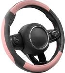 Lenkradbezug Mikrofaser Leder Rosa Schwarz M 37-38cm Universal