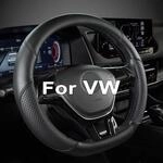 Lenkradbezug D-form F&uuml;r Vw, Pu-leder, Rutschfest, Atmungsaktiv, Schwarz