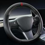 Lenkradabdeckung Carbon Leder F&uuml;r Tesla Model 3/y Schwarz Rutschfest
