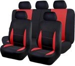 Autositzbez&uuml;ge Universal Rot/schwarz Komplettset Airbag-kompatibel Teilbar