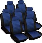 7er Set Sitzbezug Einzelbezug F&uuml;r Van Schwarz-blau - Woltu