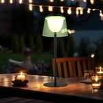 Led Au&szlig;en Tischlampe Tischleuchte Akku Innen Au&szlig;en Schwarz Gartenleuchte