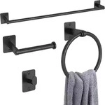 Badezimmer-accessoire-set In Mattschwarz, Vierteiliges Set, Badezimmer-beschlagset.