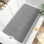 Badewannenmatte Rutschfest 101x51cm, Extra Lang, Schnelltrocknend, Grau
