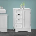 Ml-design - Badezimmerschrank Wei&szlig;, 55x81x30 Cm, Badschrank Mit 1 T&uuml;r, 4