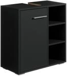 Badezimmer Badm&ouml;bel Neptunes 60cm Schwarz - Unterschrank Badm&ouml;be