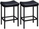 Barhocker 2er-set, 63cm, Pu-sitz, Metallgestell, Schwarz