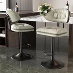 Barhocker 2er Set, Ergonomisch Gepolstert Mit R&uuml;ckenlehne, H&ouml;henverstellbar,...