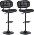 Set Mit 2 Barhockern Tilton Drehbar Kunstwildleder Schwarz