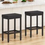 Barhocker 2er Set 66cm Schwarz Mit Metallgestell, K&uuml;chenhocker Ohne Lehne