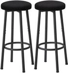 Barhocker 2er Set, 67 Cm, Schwarz, Metall Gestell, Ohne Lehne