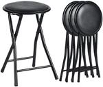 Klapphocker 4er-set, Gepolstert, 30x30x46cm, Schwarz
