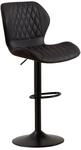Barhocker Mit Lehne, 360&deg; Drehbar, H&ouml;henverstellbar, Kunstleder, Schwarz