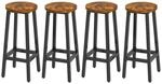 4er Set Barhocker Mit Holzoptik Und Metallrahmen, Industriestil, 70 Cm H&ouml;he